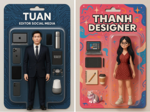 Ảnh minh hoạ trào lưu đóng vỉ chân dung bằng AI